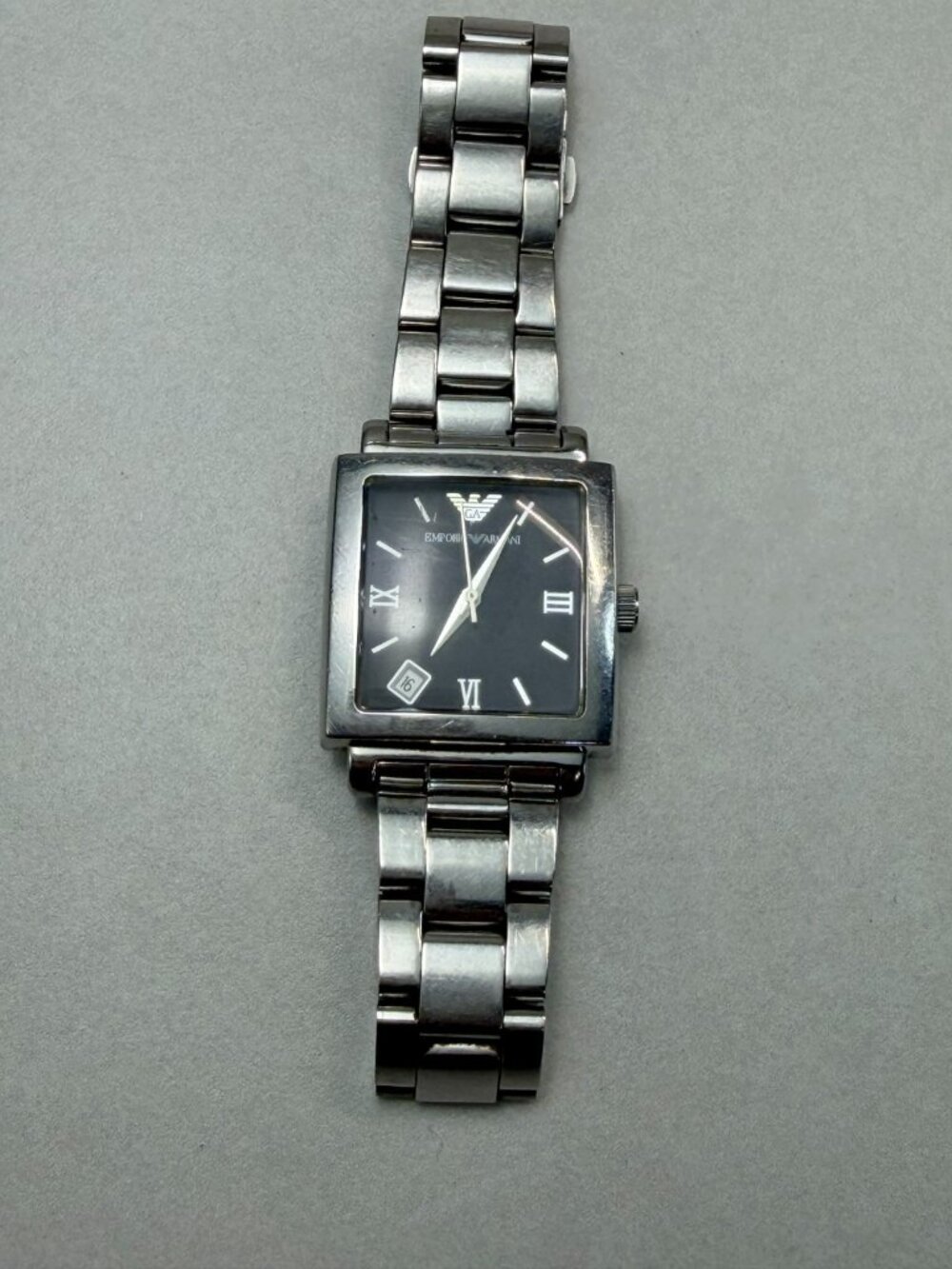 Emporio Armani AR-5853 Black Dial Stainless Steel Watch Working - Picture 7 of 8